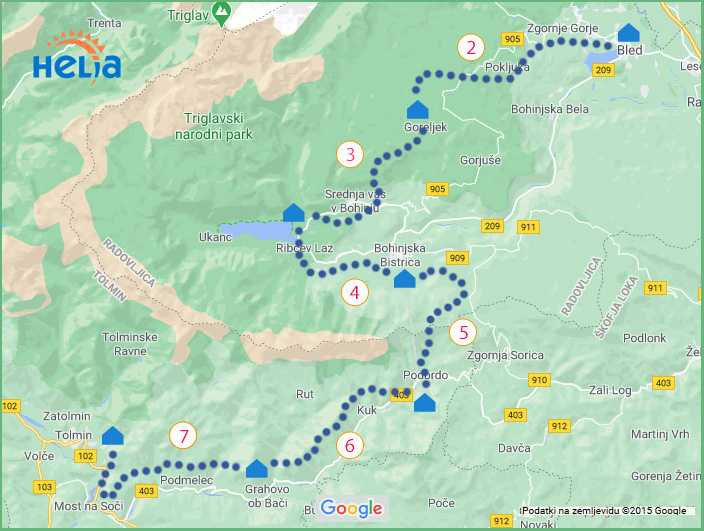 map of Juliana Trail Slovenia